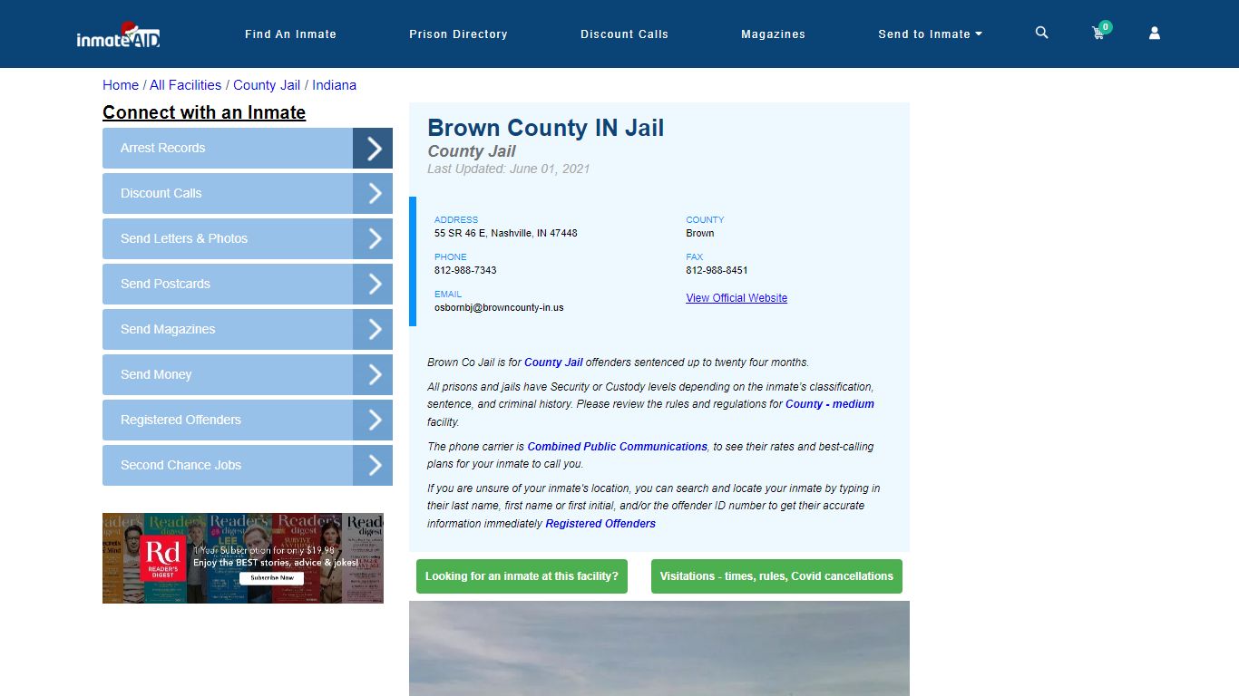 Brown County IN Jail - Inmate Locator - Nashville, IN